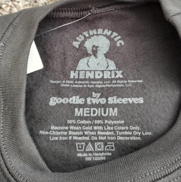 Jimi Hendrix Crewneck sweatshirt graphic band tee charcoal gray vintage … - Picture 4 of 5